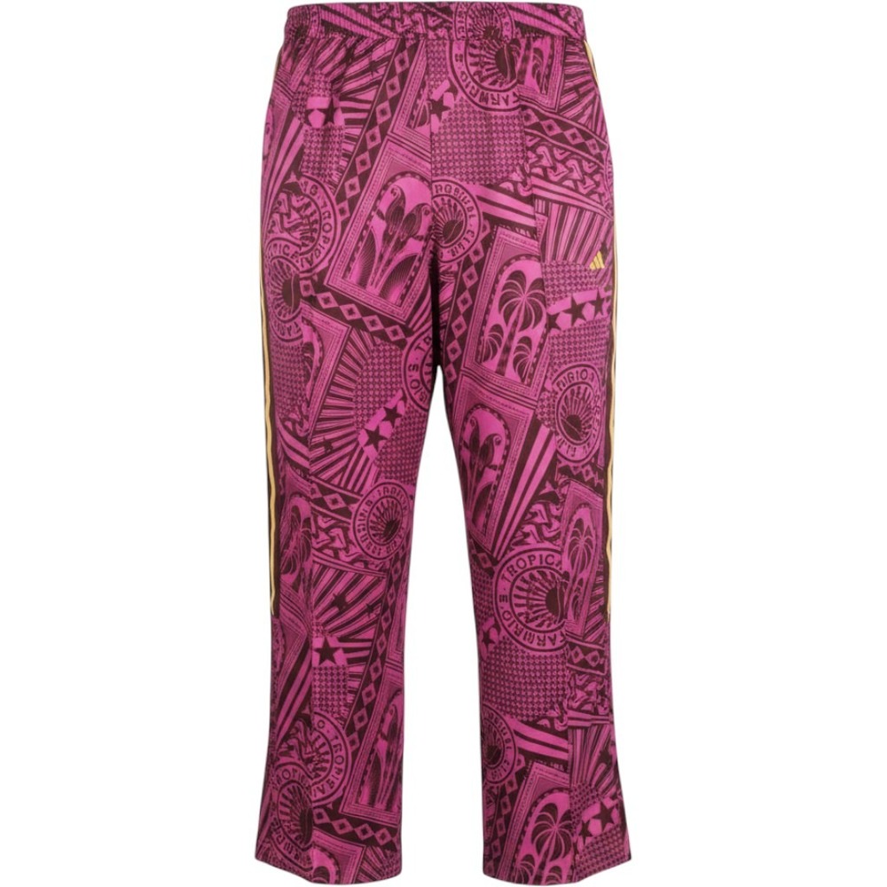 Adidas FARM Rio Track Pants Pink Tropical Graphic Wide Leg Womens XL